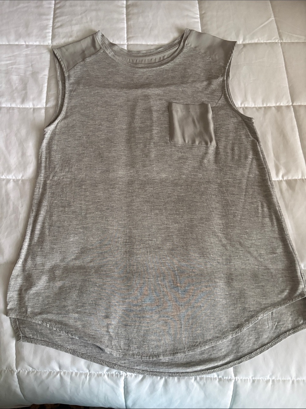 LOFT Sleeveless Light Gray Pocket Tank M